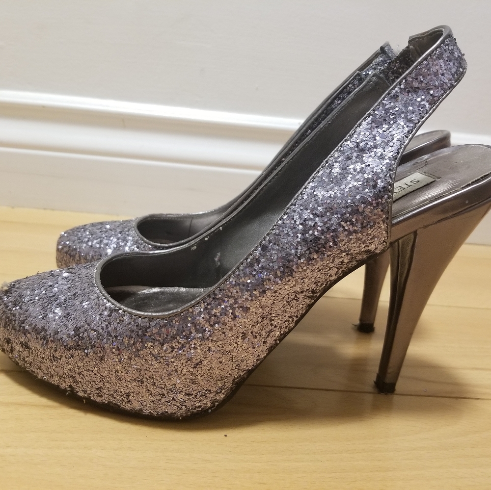Steve Madden Glitter Sling Backs Hight Heel - wn7